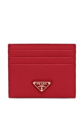 PRADA - RED SAFFIANO LEATHER CARDHOLDER